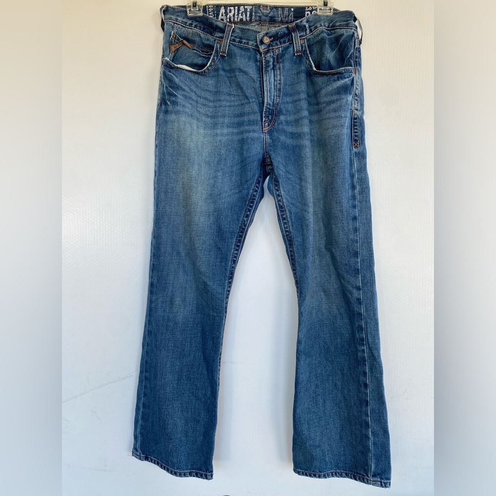 Ariat Jeans Mens 38X32 Blue Denim M4 Low Rise Boot Cut 5 Pocket Cowboy Pants